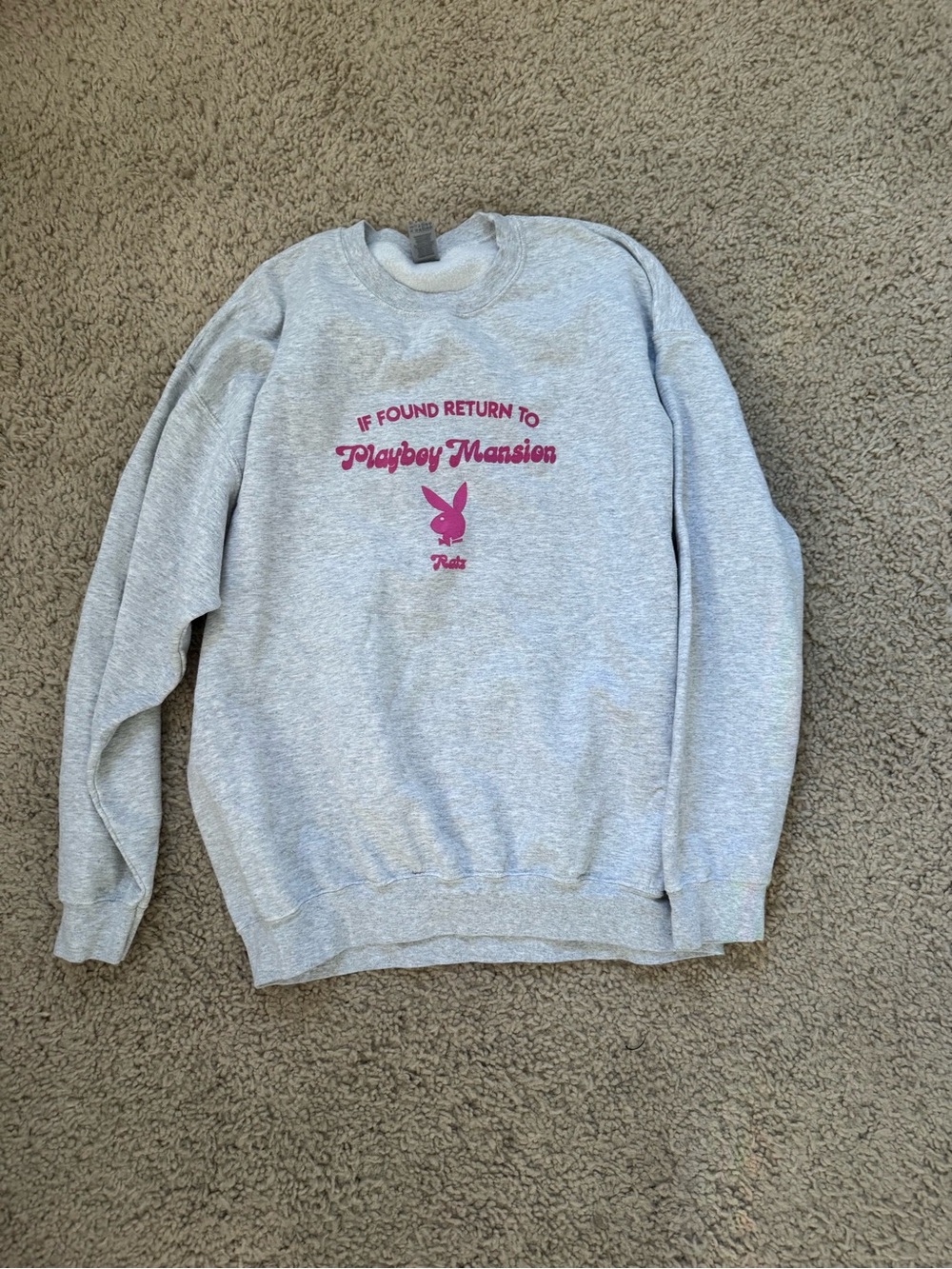 Playboy - Gray Crew with Pink Playboy Details